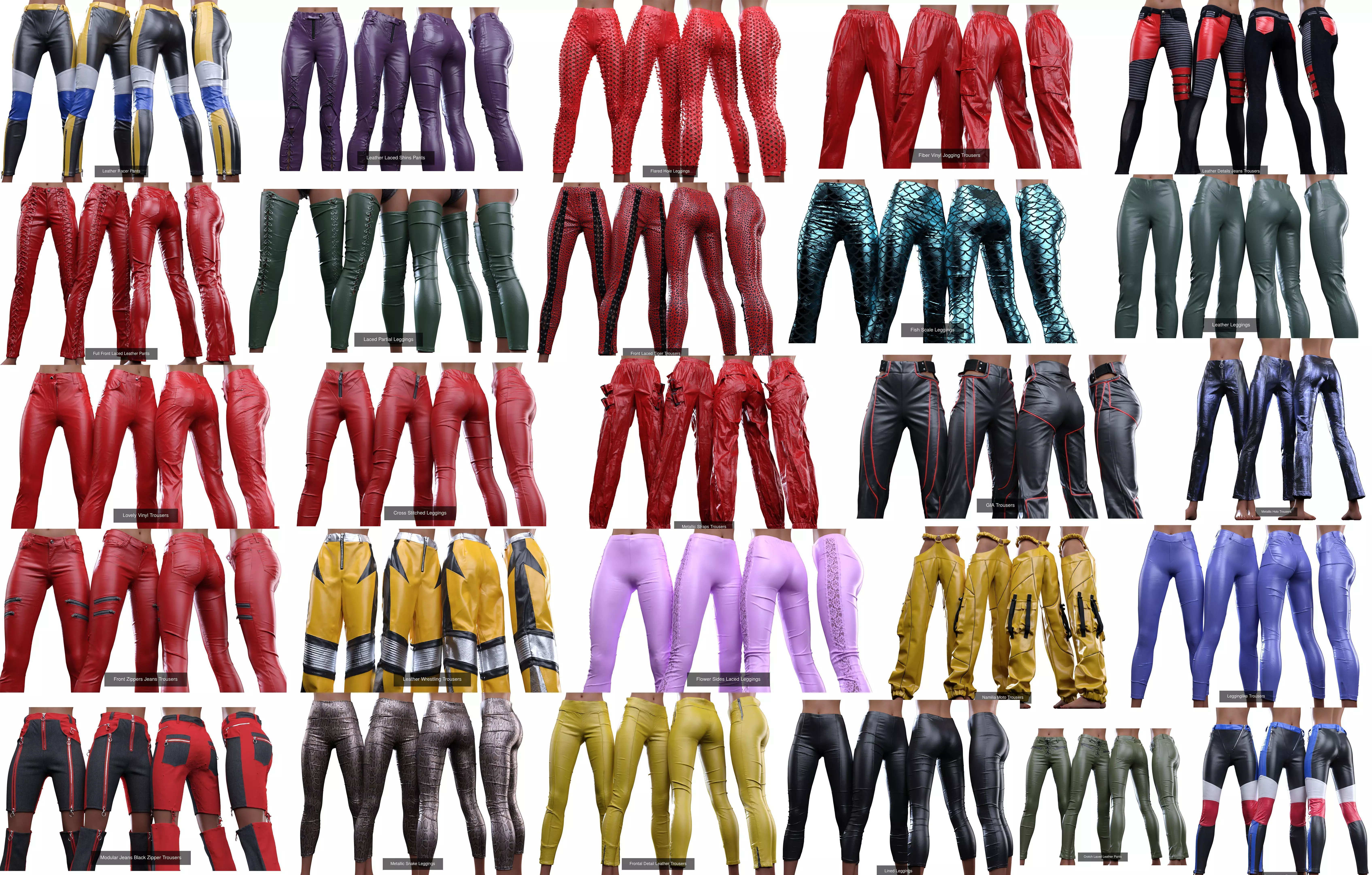 26 Trousers and Leggings 3D Model Collection_0