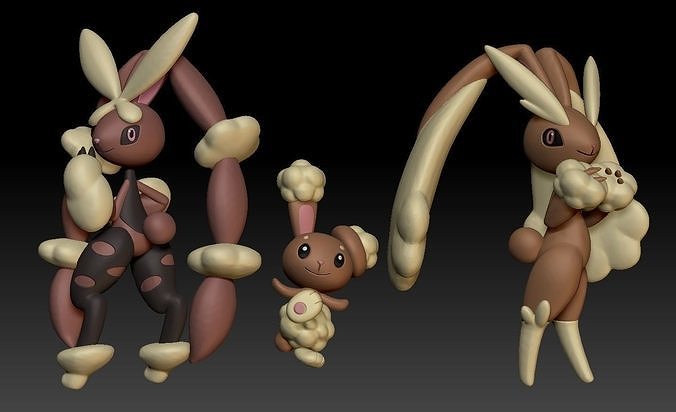 Pokemon Buneary Lopunny Mega Evolution 3D print model