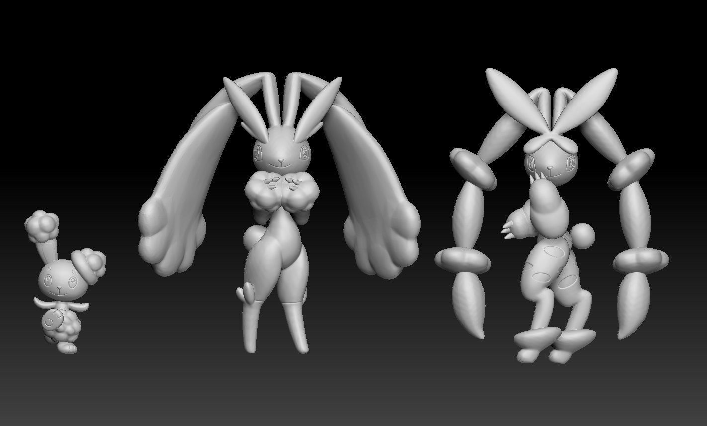Pokemon Buneary Lopunny Mega Evolution 3D print model_1