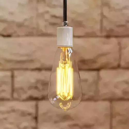 Pear shaped Edison Bulb with Porcelain Socket