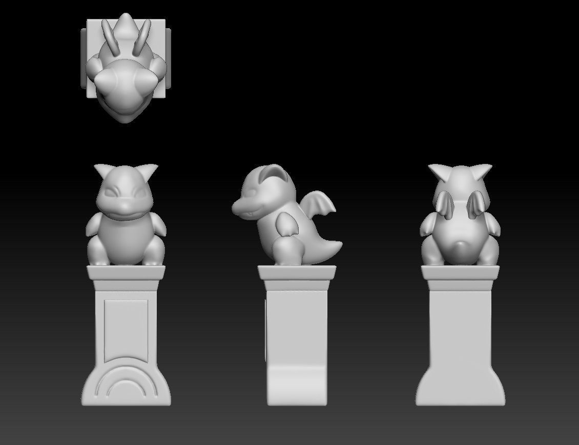 Pokemon Gym Stone Statue 3D print model_1