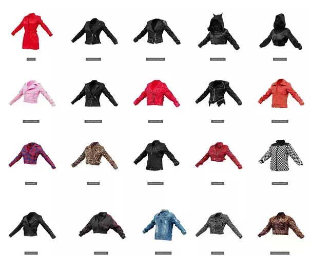 20 Edgy jackets 3D Model Collection
