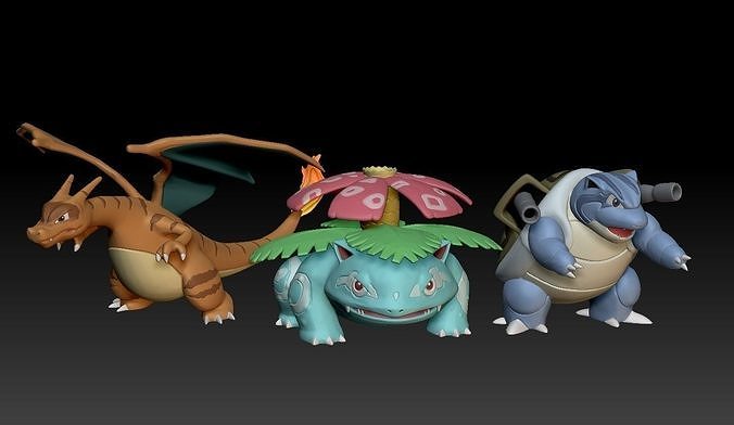 Pokemon Clone Venusaur Charizard Blastoise 3D print model