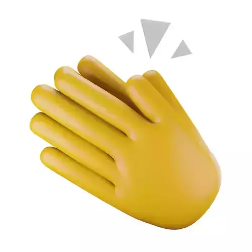 Clapping Hand Gesture Low-poly 3D model