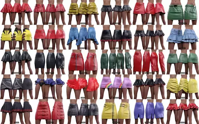 45 Skirts 3D Model Collection
