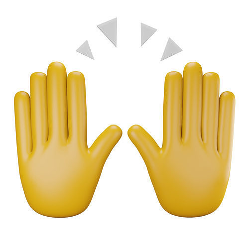 Open Hand Ready to Clapping with Friend Low-poly 3D model