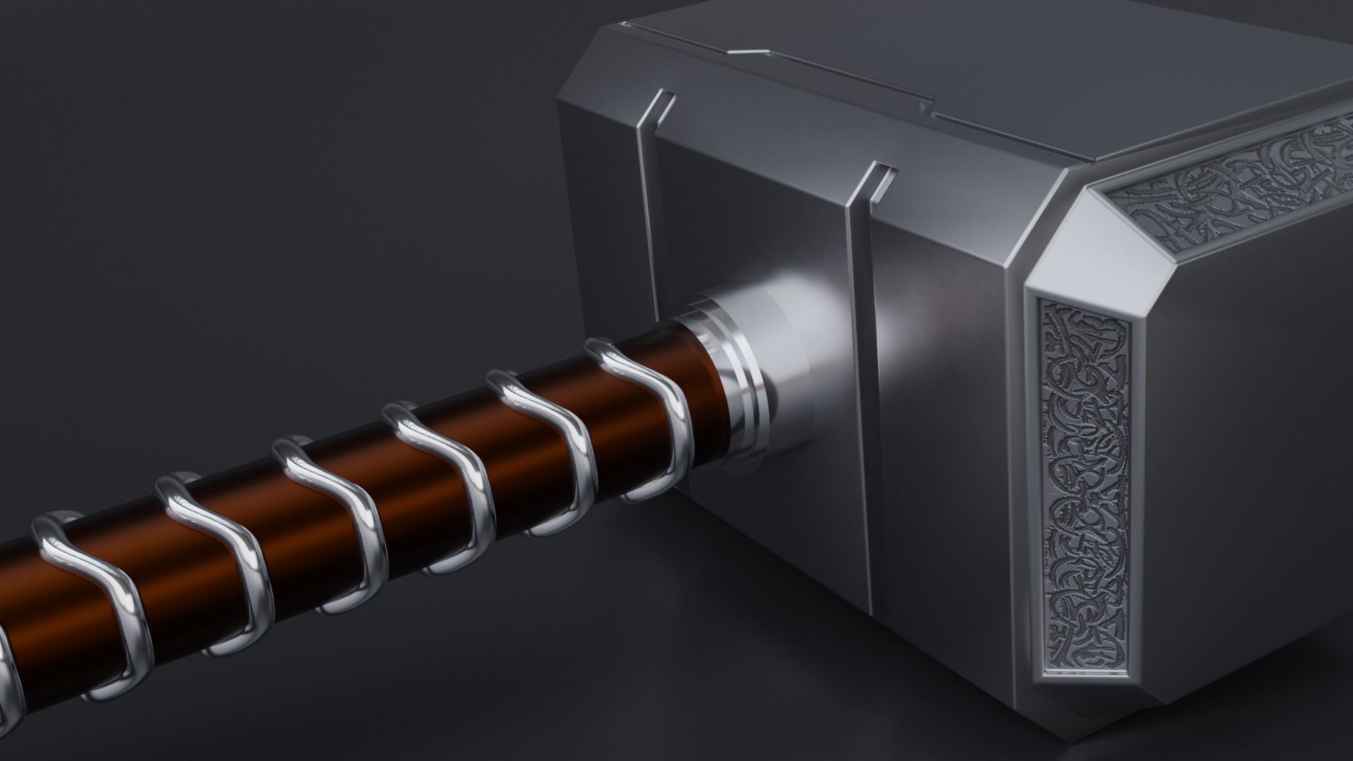 Thor hammer Mjolnir 3D model_4