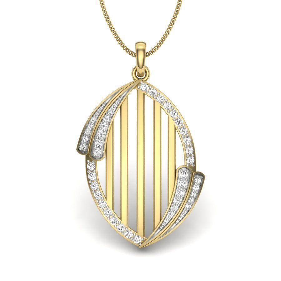 Diamond Pendant for Women 3D print model_3