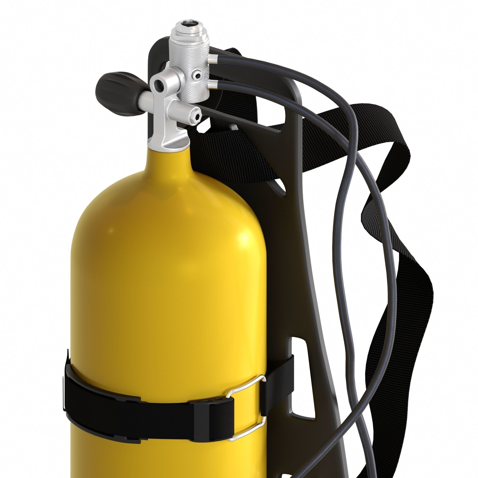 Diving oxygen tank 12L 3D model_5