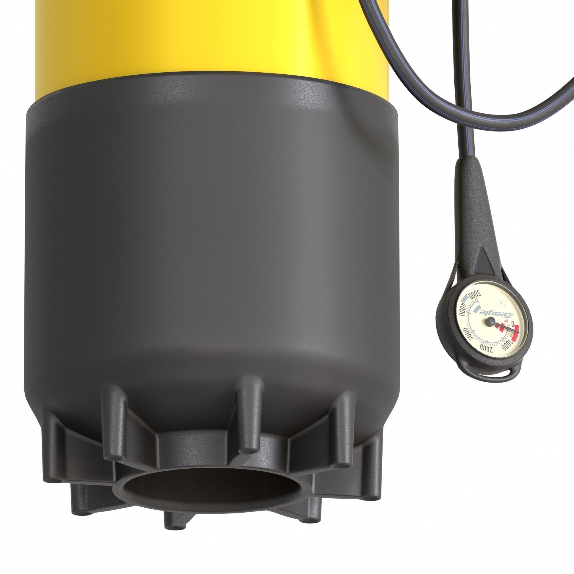 Diving oxygen tank 12L 3D model_3