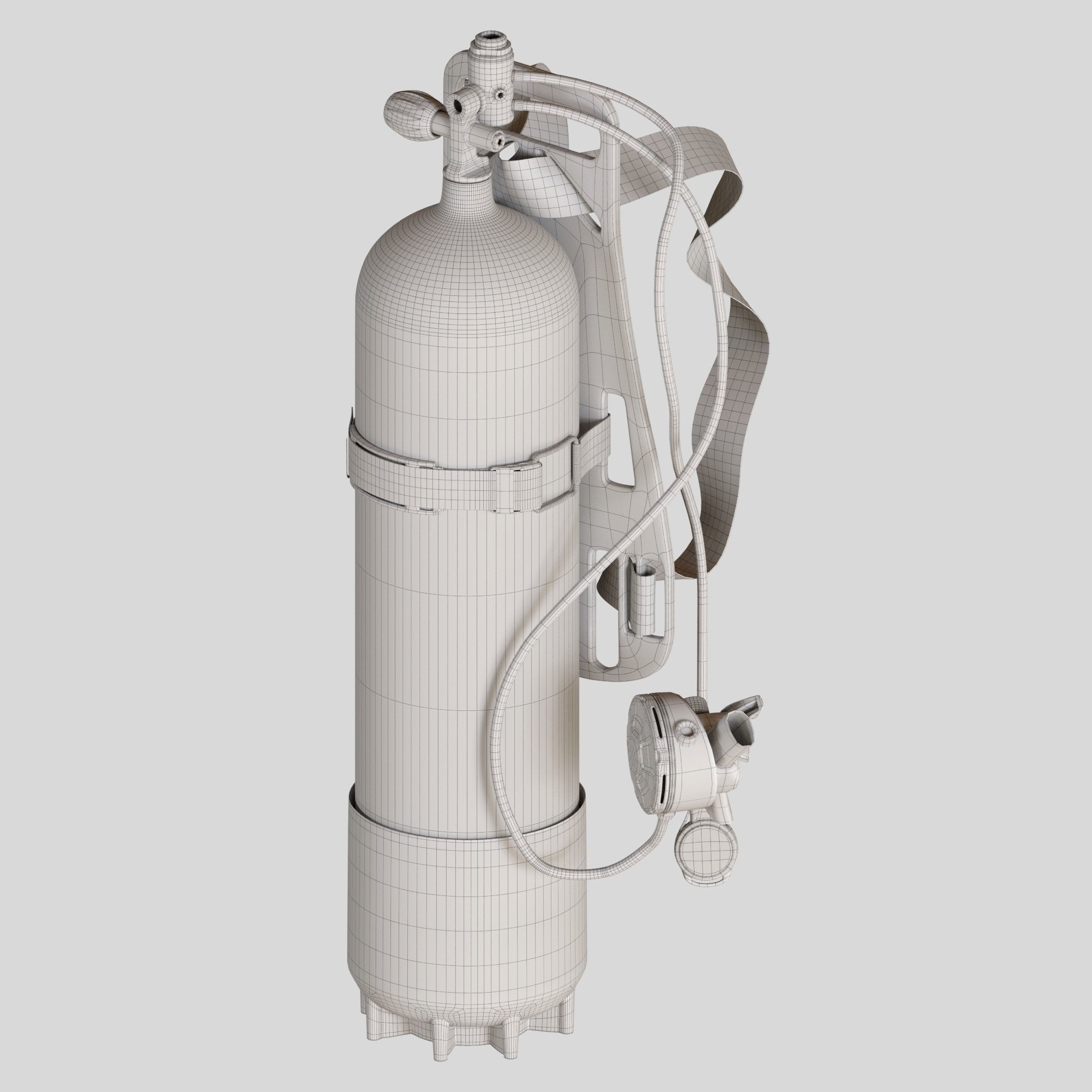 Diving oxygen tank 12L 3D model_6