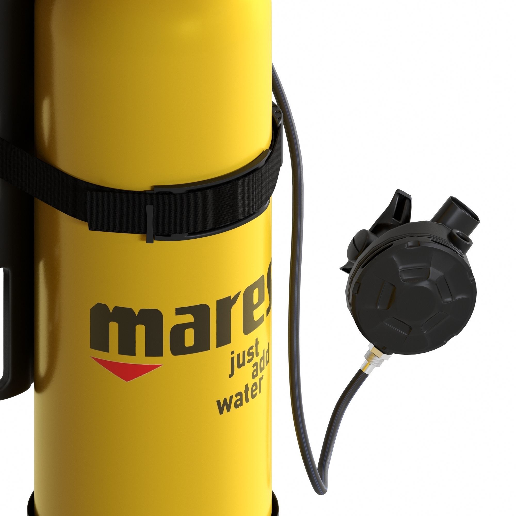 Diving oxygen tank 12L 3D model_4