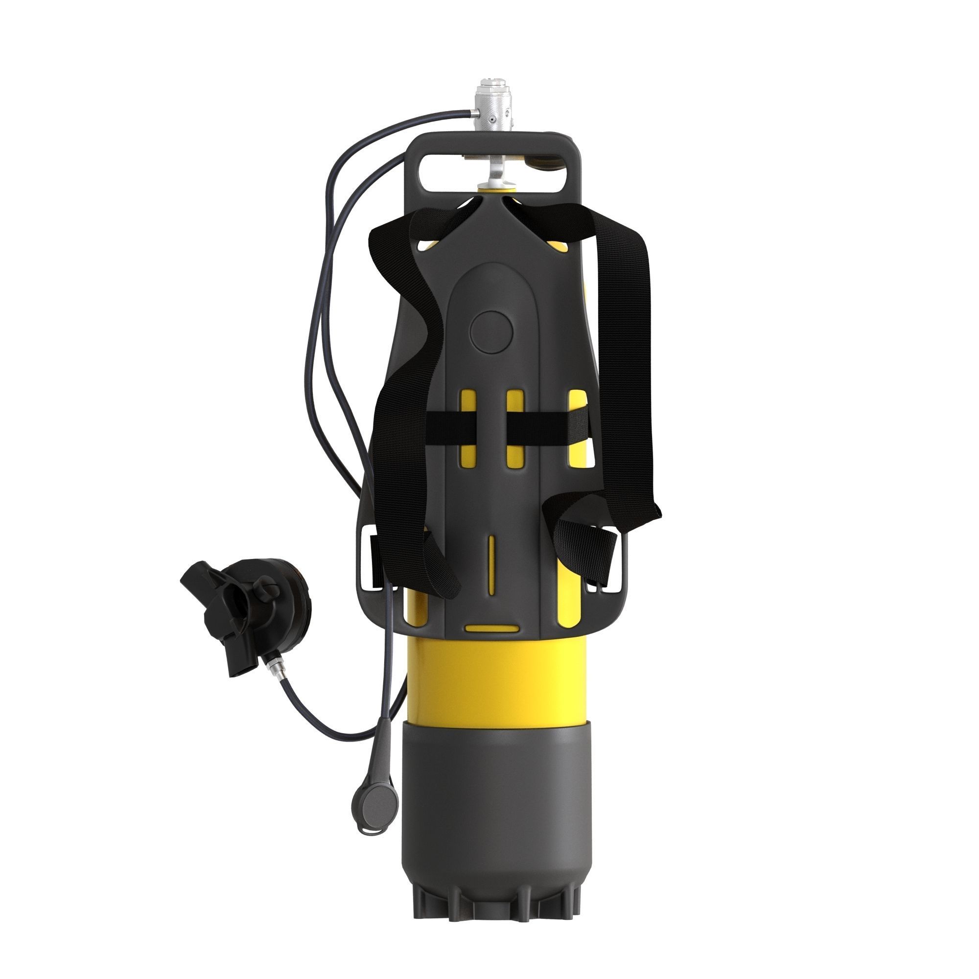 Diving oxygen tank 12L 3D model_2