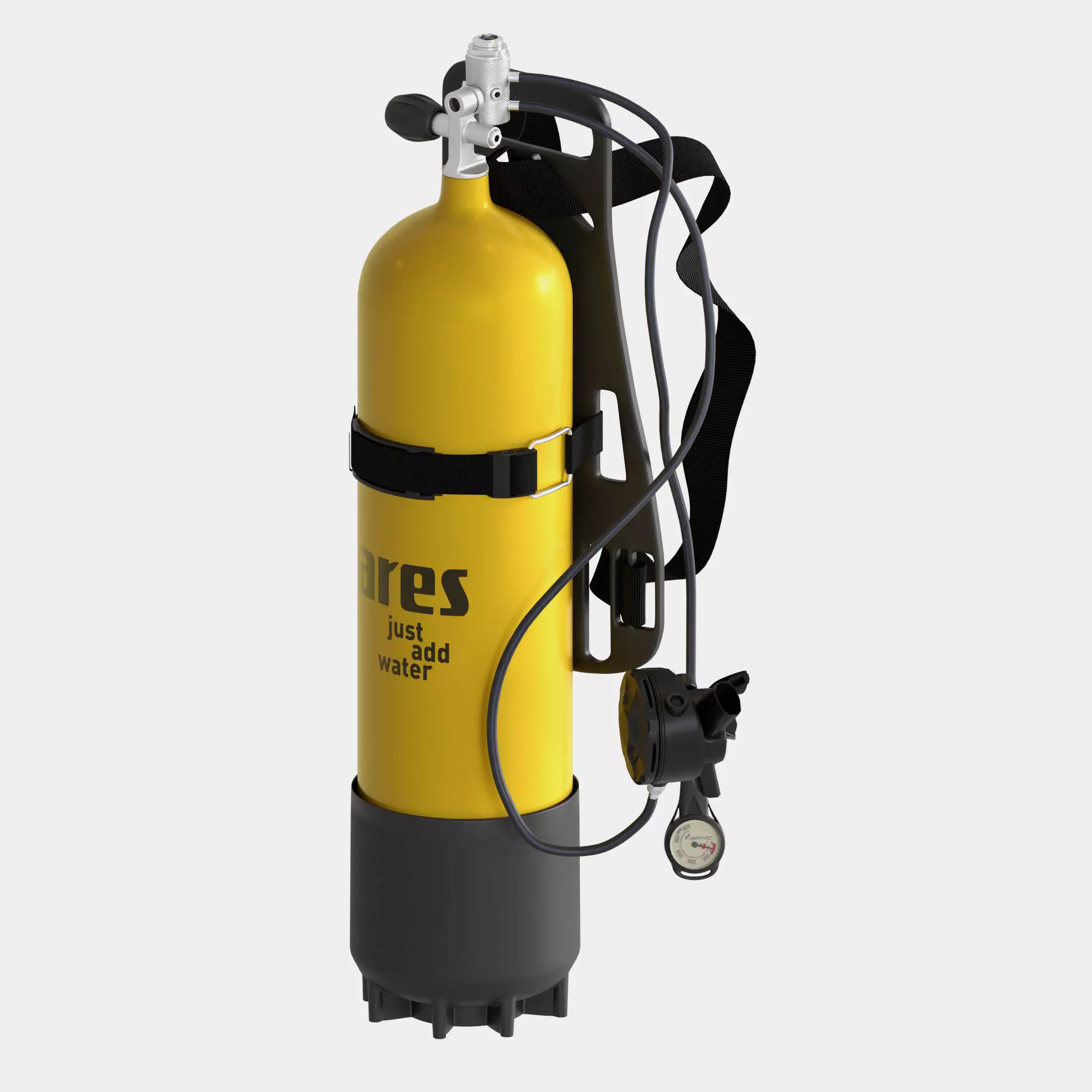 Diving oxygen tank 12L 3D model_0