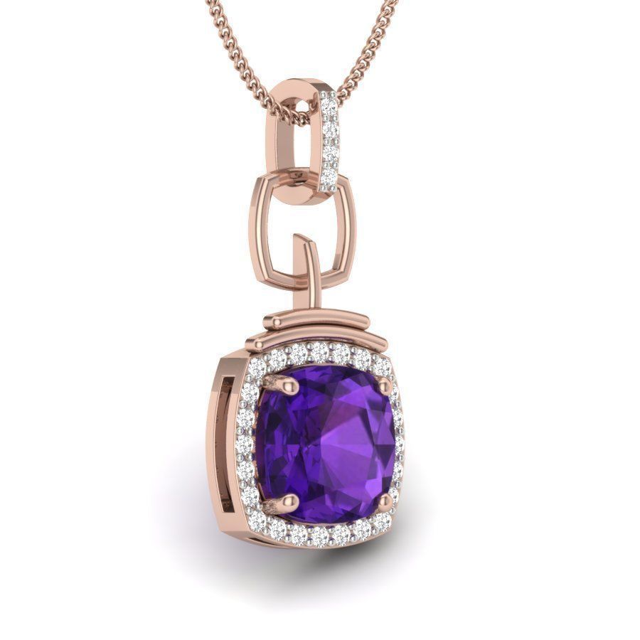 Cushion Stone pendant for women 3D print model_9