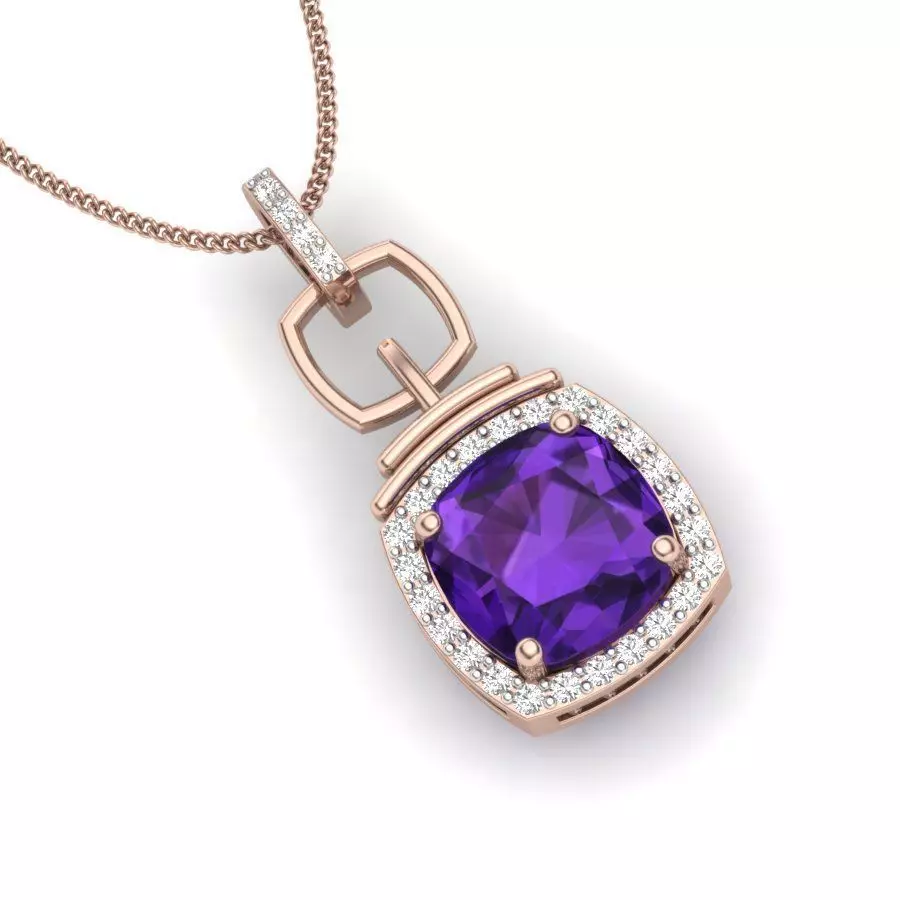 Cushion Stone pendant for women 3D print model_0