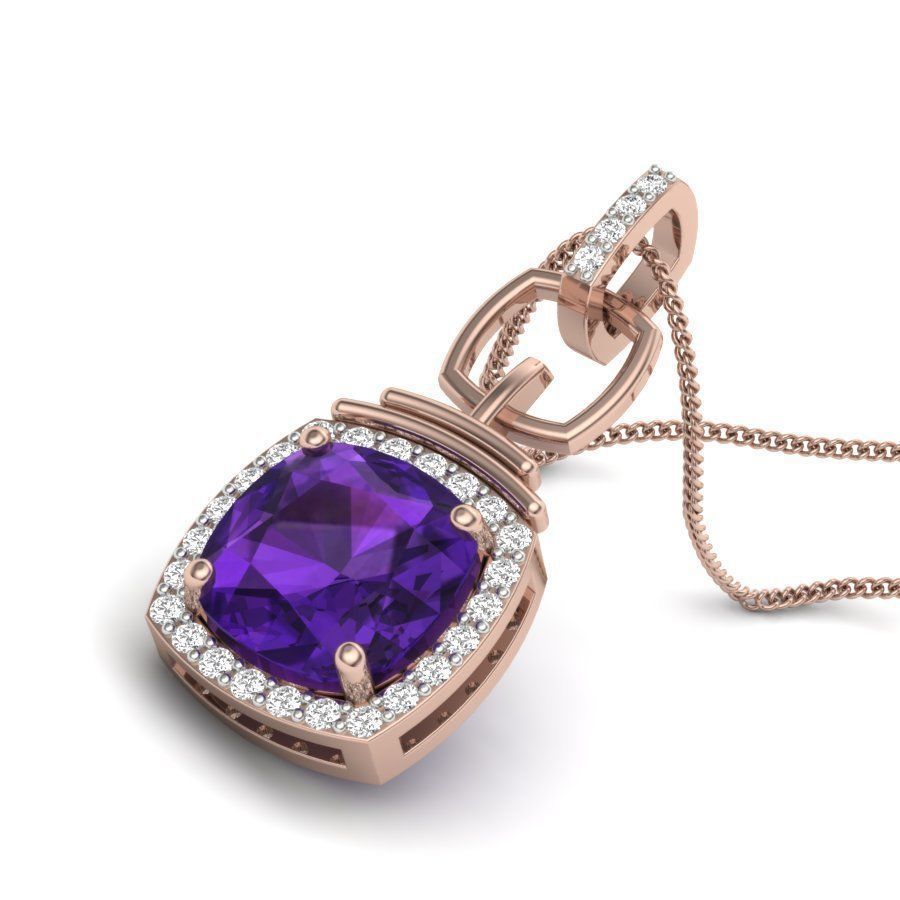 Cushion Stone pendant for women 3D print model_11