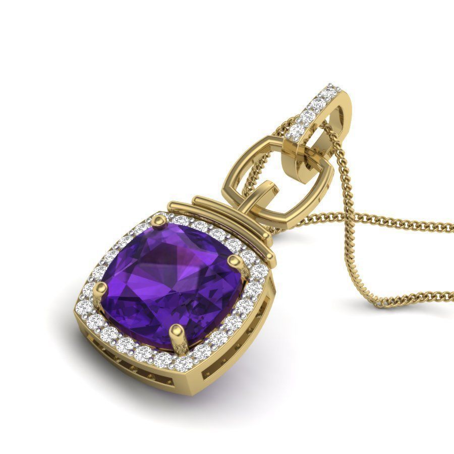 Cushion Stone pendant for women 3D print model_2