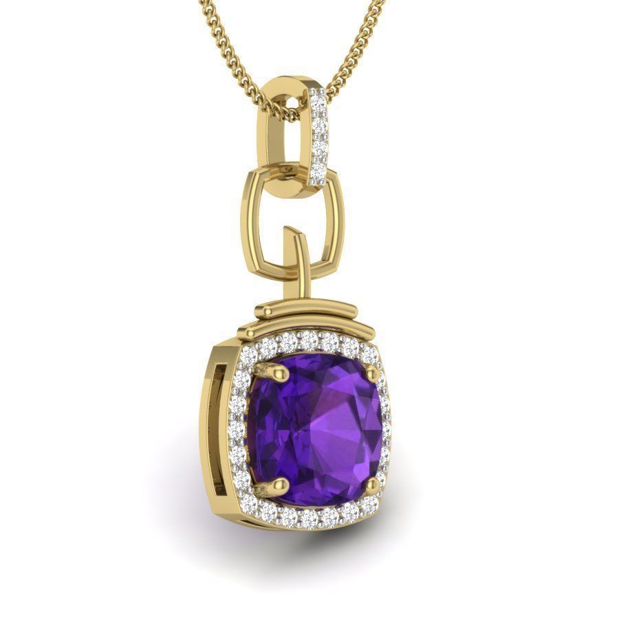 Cushion Stone pendant for women 3D print model_4