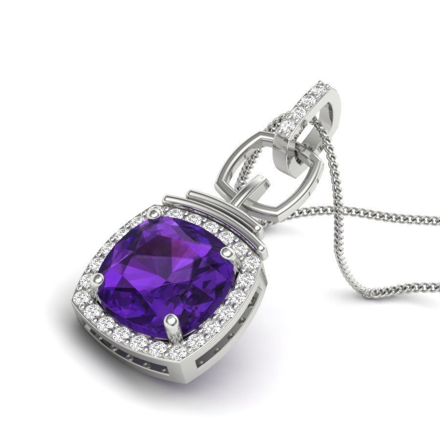 Cushion Stone pendant for women 3D print model_16