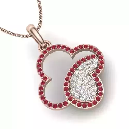 Women necklace pendant 3dm stl render detail