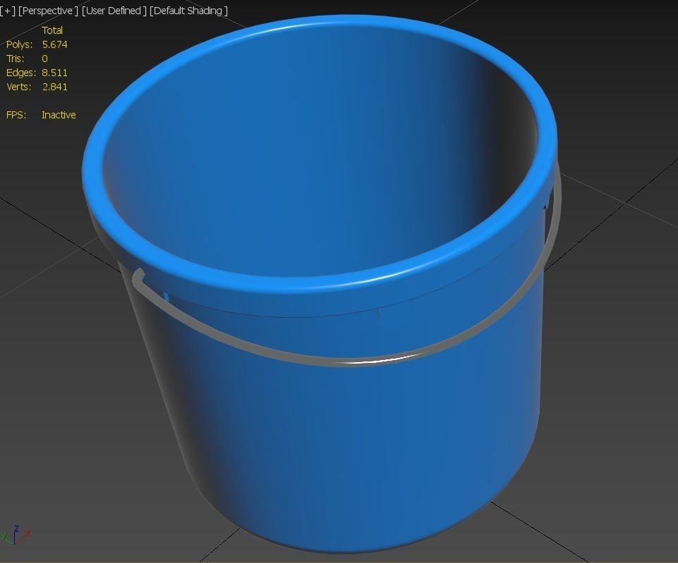Plastic Bucket M1 Low-poly 3D model_12