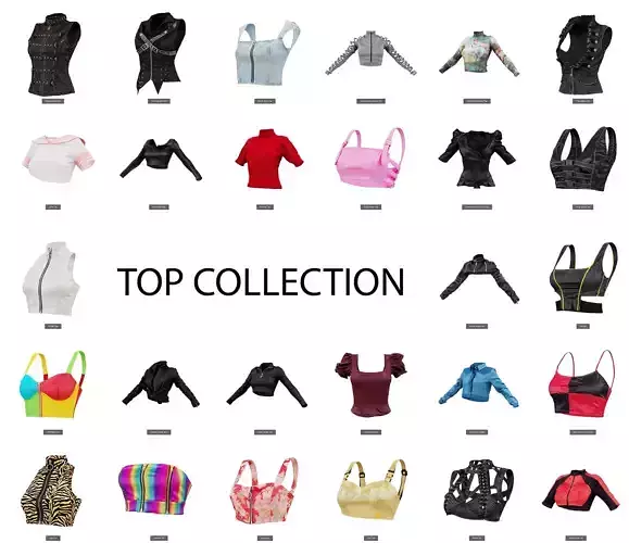 27 Tops 3D Model Collection