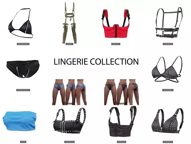 12 Lingerie 3D Model Collection