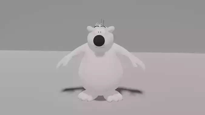 Wowser cartoon bear 3D model