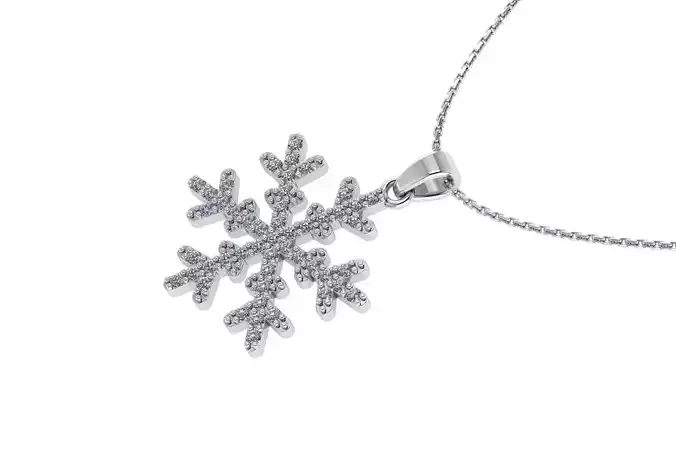 snowflake pendant in rose gold