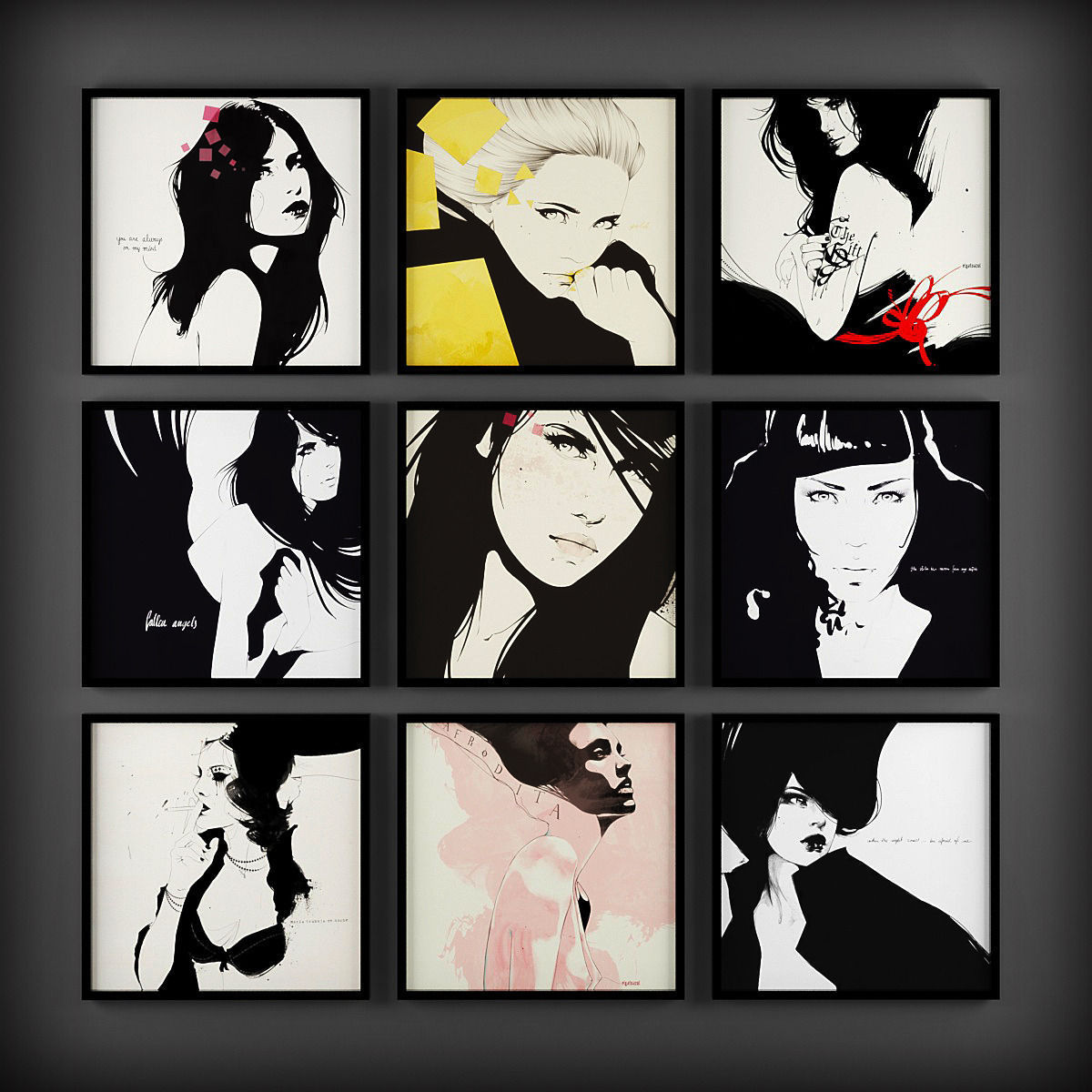 Picture Frames Low-poly 3D model_1