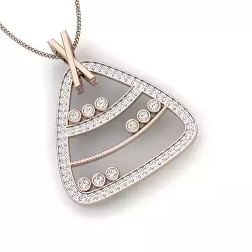 pendant 3dm render detail round gold