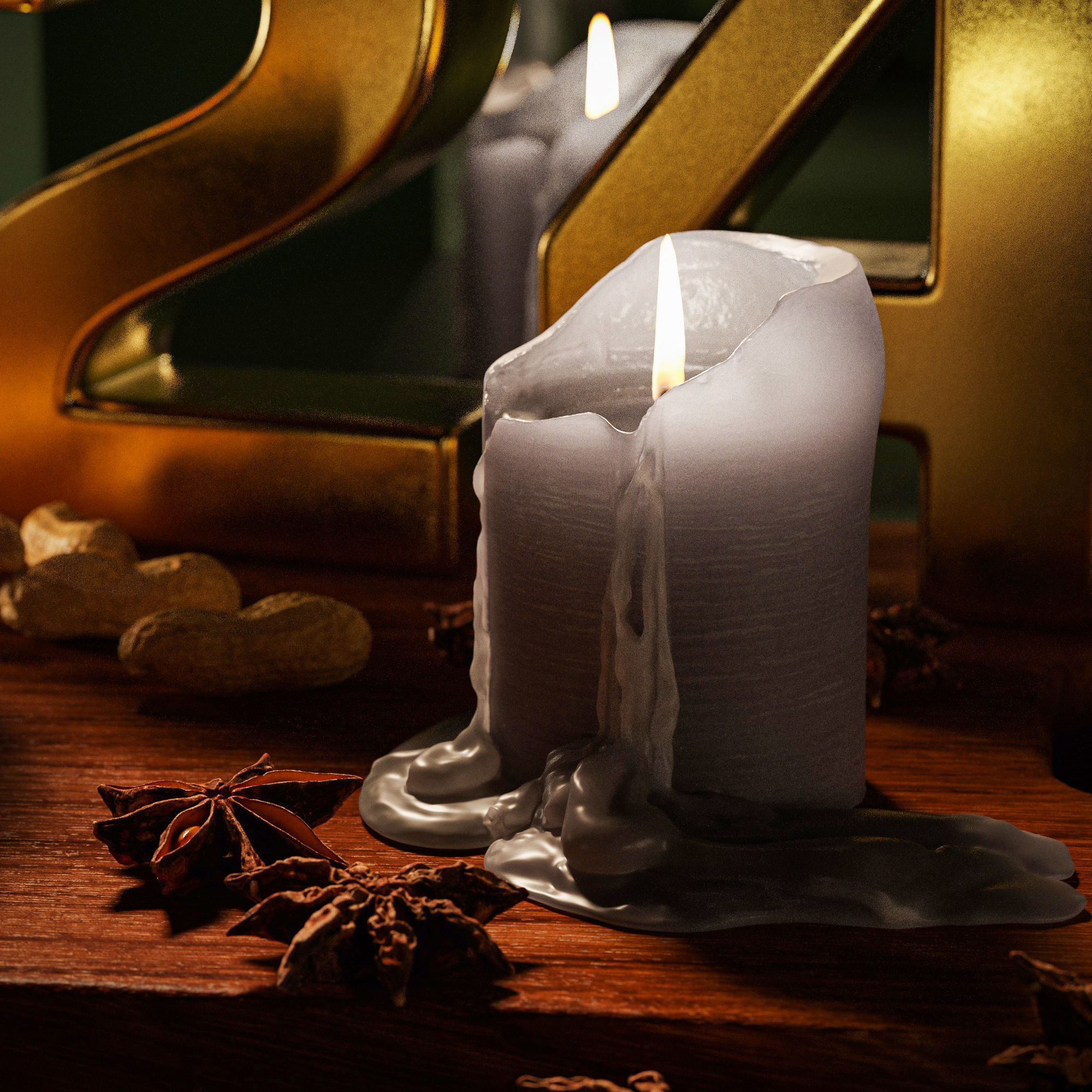 POLYPASTA - candle blue used 01 3D model_5