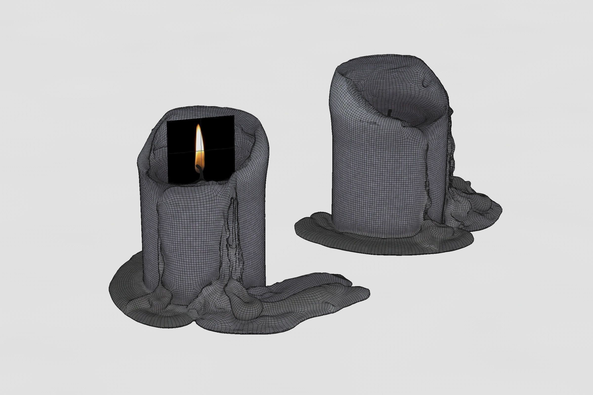 POLYPASTA - candle blue used 01 3D model_6