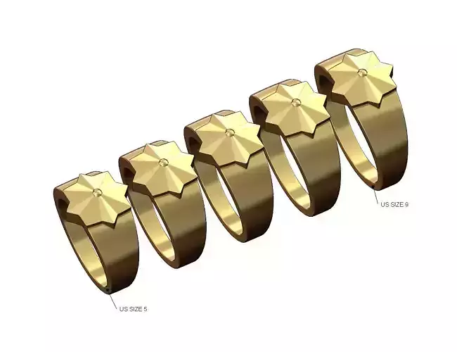 Faceted bead oriental star fashion ring US sizes 5to9