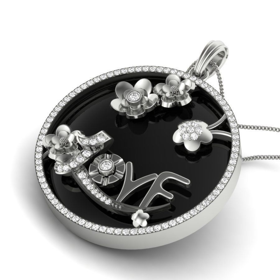 Love pendant 3dm render detail 3D print model_16