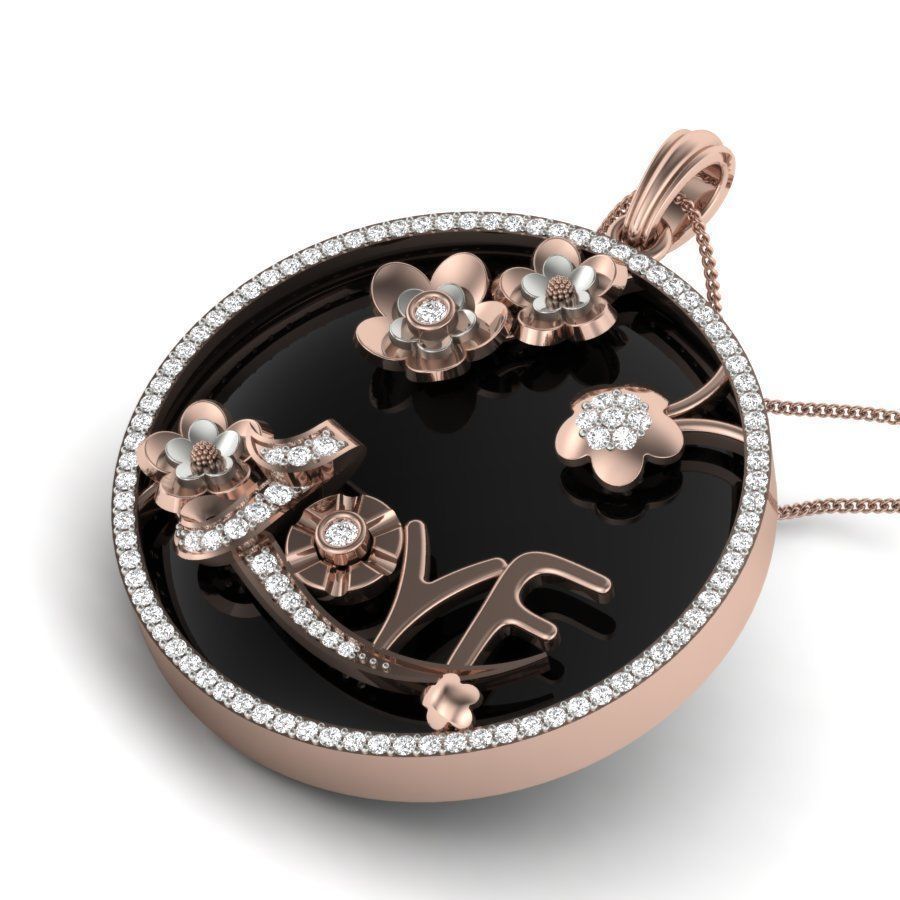 Love pendant 3dm render detail 3D print model_11