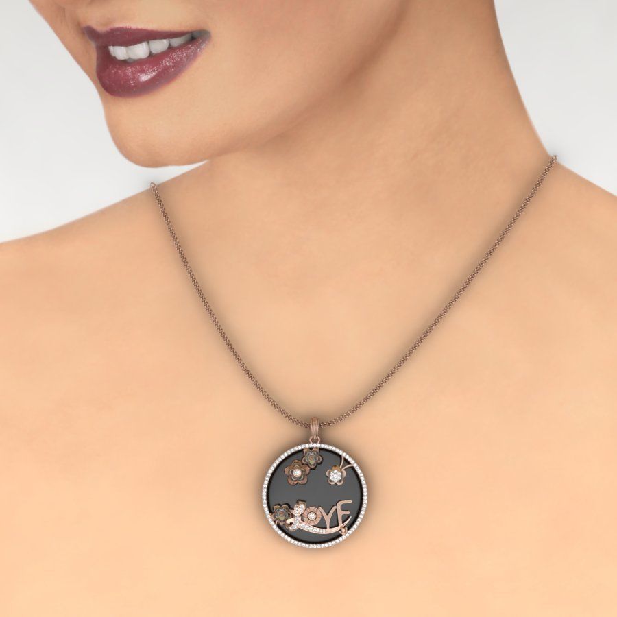 Love pendant 3dm render detail 3D print model_7