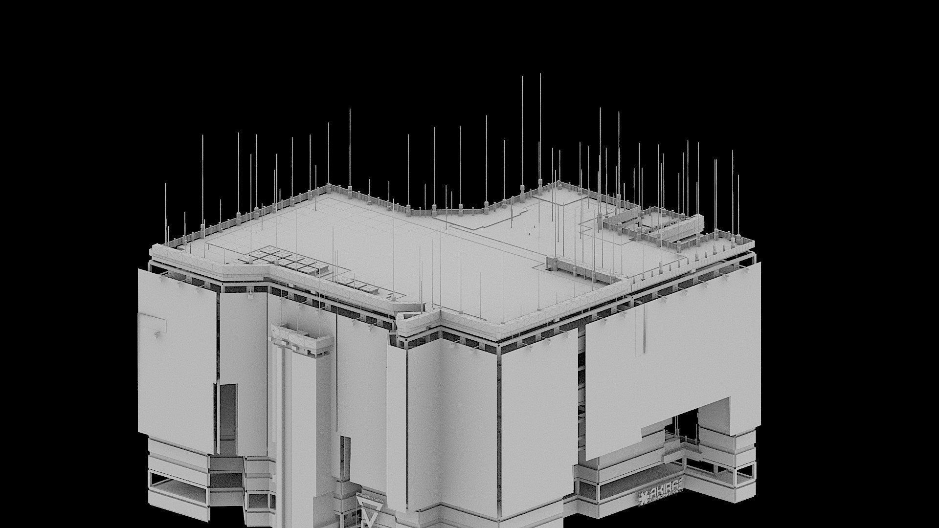 Sci-Fi Cyberpunk Futuristic City Skyscraper Building   77 3D model_2