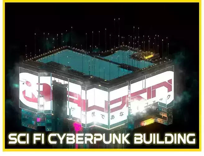 Sci-Fi Cyberpunk Futuristic City Skyscraper Building   77 3D model