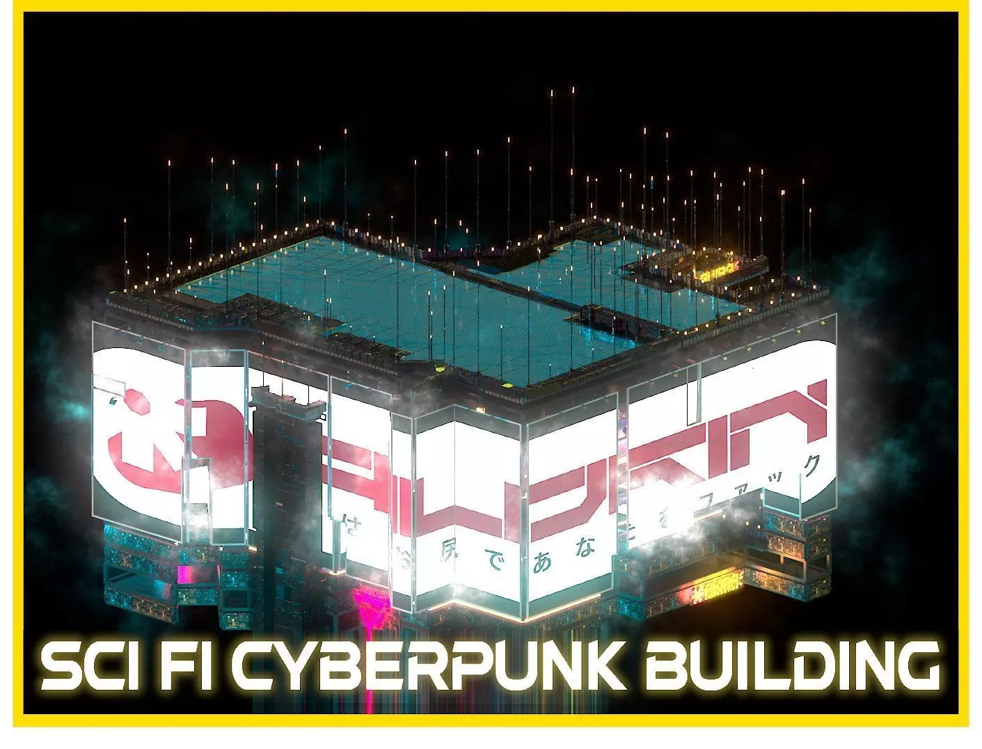 Sci-Fi Cyberpunk Futuristic City Skyscraper Building   77 3D model_0