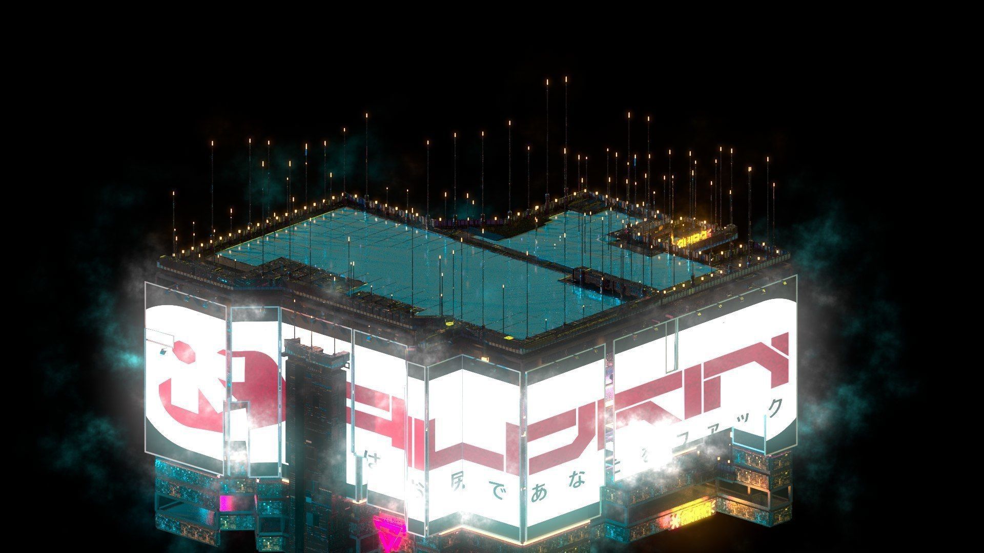 Sci-Fi Cyberpunk Futuristic City Skyscraper Building   77 3D model_1