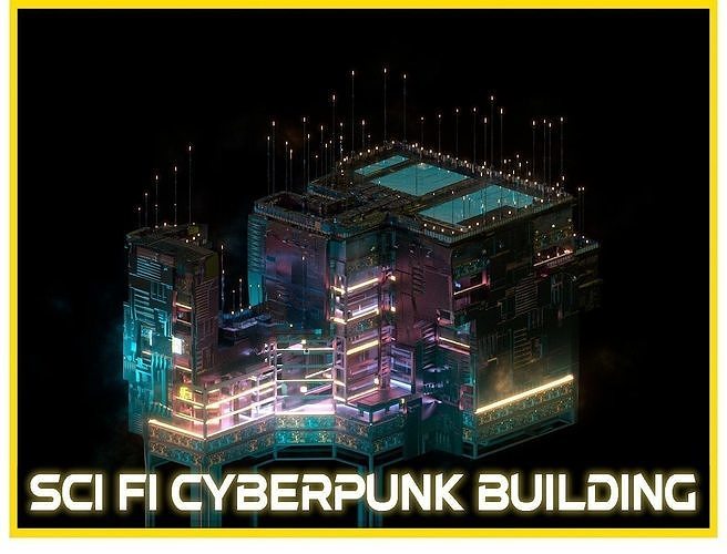 Sci-Fi Cyberpunk Futuristic City Skyscraper Building  76 3D model