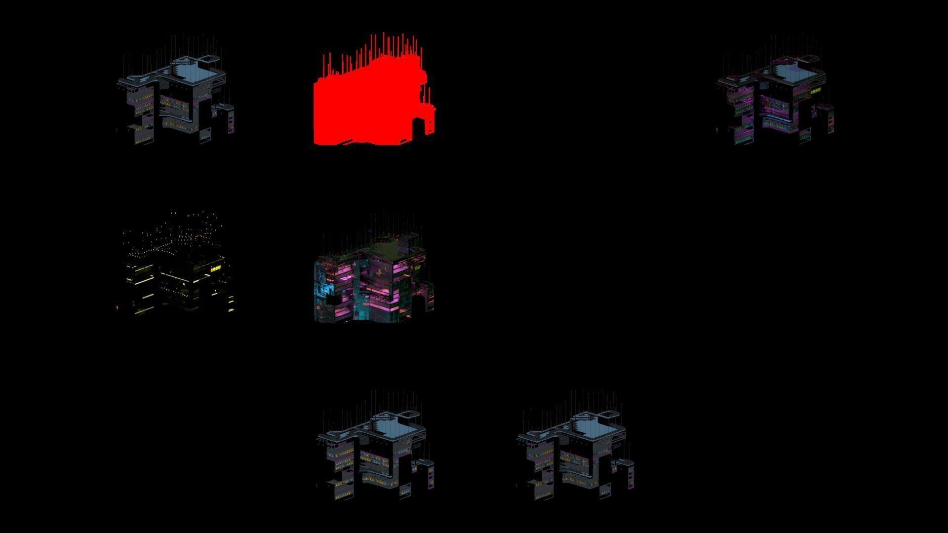 Sci-Fi Cyberpunk Futuristic City Skyscraper Building 75 3D model_4