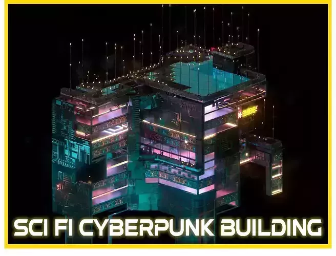 Sci-Fi Cyberpunk Futuristic City Skyscraper Building 75 3D model Sci-Fi Cyberpunk Futuristic City Skyscraper Building 75 3D model