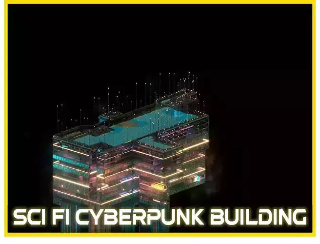 Sci-Fi Cyberpunk Futuristic City Skyscraper Building  73
