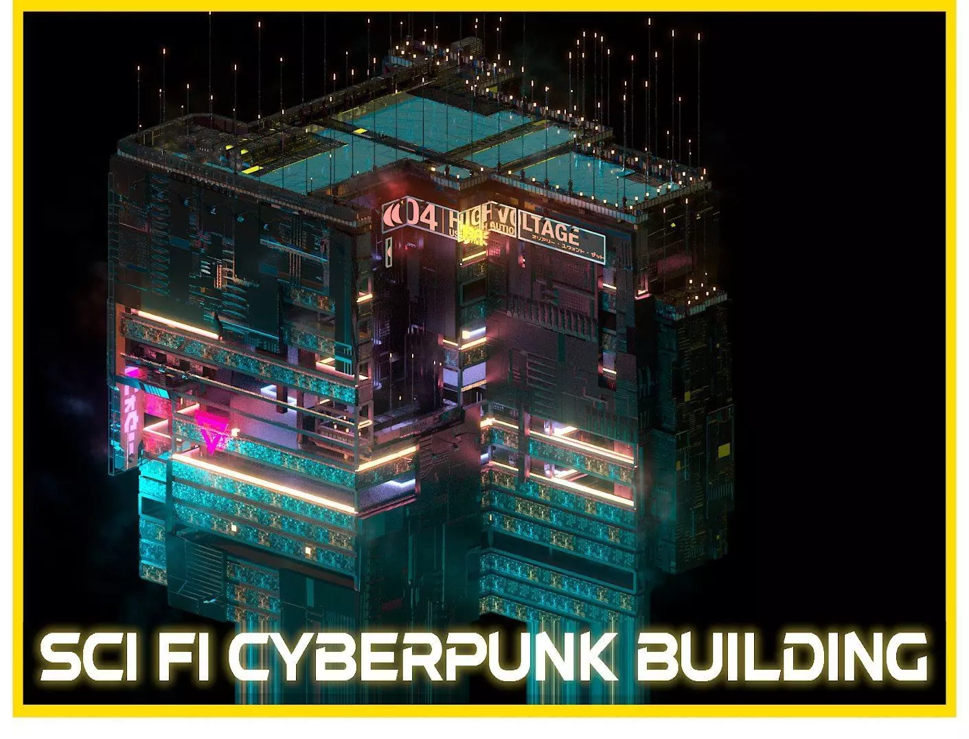 Sci-Fi Cyberpunk Futuristic City Skyscraper Building  71 3D model_0