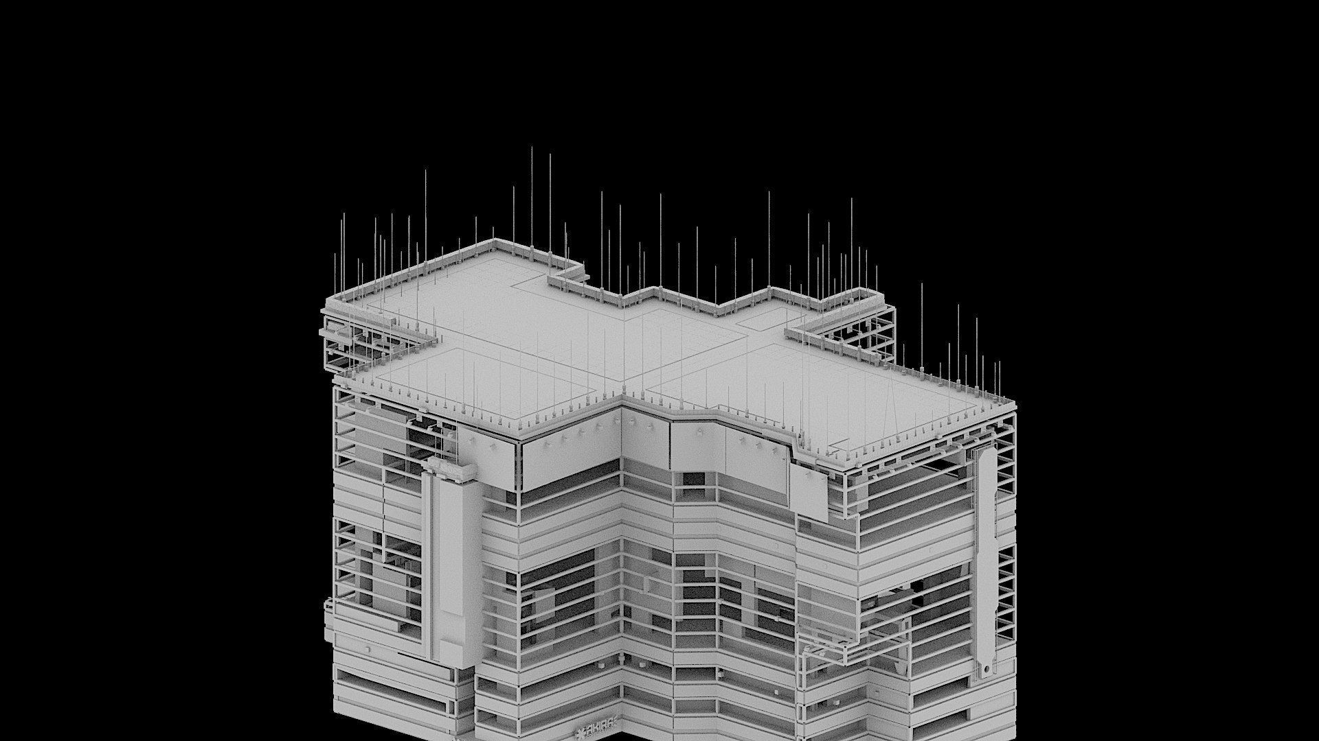Sci-Fi Cyberpunk Futuristic City Skyscraper Building  67 3D model_2