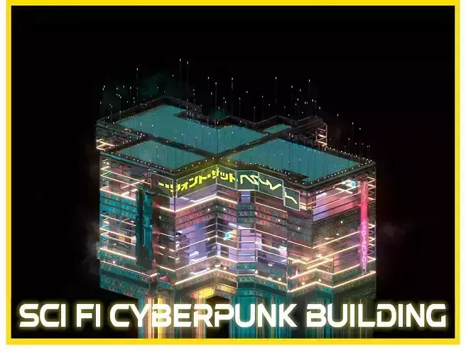 Sci-Fi Cyberpunk Futuristic City Skyscraper Building  67