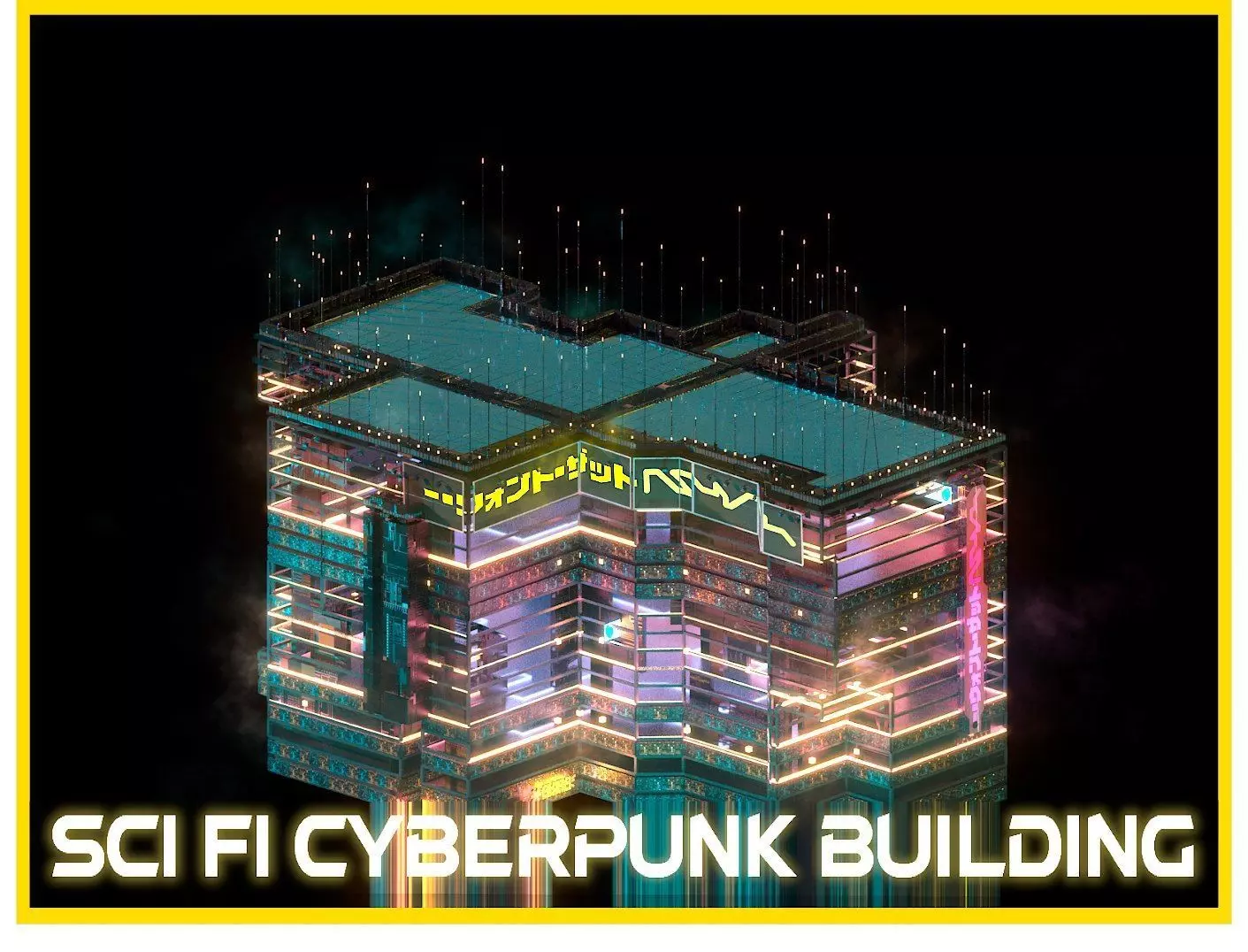 Sci-Fi Cyberpunk Futuristic City Skyscraper Building  67 3D model_0